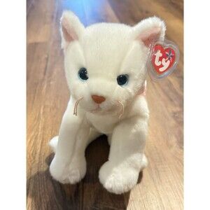 Ty Large Plush Beanie Buddy - FLIP the White Cat 9.5" MWMTs Stuffed Animal Toy